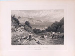 Alte Ansicht Guernsey, Moulin Huet Bucht Moulin Huet Bay, Guernsey,  1870