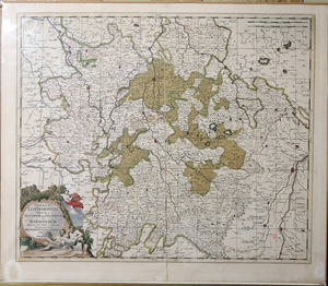 Lorraine France Alte Landkarte Lothringen Frankreich 'Lotharinga',  1695