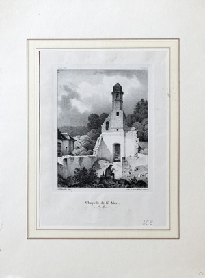Alte Ansicht Kapelle bei Rouffach Vogesen Chapelle de St. Marc près Rouffach,  1840