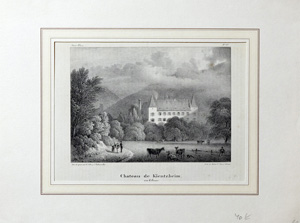 Alte Ansicht Schloss Kientzheim bei Colmar Chateau de Kientzheim ,  1850
