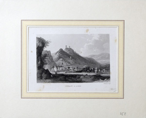 Alte Ansicht Burg Thurant bei Alken an der Mosel Thurant & Alken, 1840