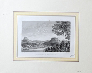 Alte Ansicht Lilienstein und Königsstein / Elbe / Sachsen LILIENSTEIN & KÖNIGSSTEIN, 1840