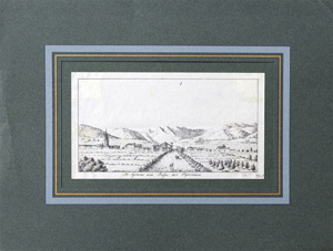 Alte Ansicht St. Girons, Prenäen Frankreich St. Girons am Fuße der Pyrenäen.,  1810