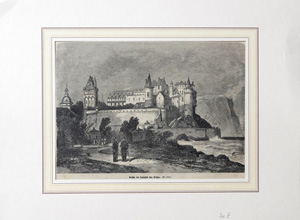 Alte Ansicht Schloss Dieppe Frankreich Ansicht des Schlosses von Dieppe. (S.338),  1870