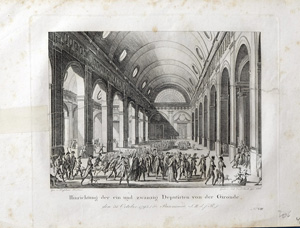 Alte Ansicht Revolutionskrieg Frankreich Hinrichtung Hinrichtung der ein und zwanzig Deputierten von der Gironde,, 1816
