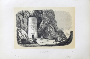 Alte Ansicht Jordanien Petra, tomb Ein Grabmal in Petra., 1849