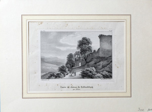 Alte Ansicht Elsass Colmar Burg Hohlandsberg, Wintzenheim Alsace Entrée du chateau de Hohlandsberg, près Colmar., 1886