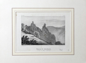 Alte Ansicht Bonhomme Ruine Schloss Judenburg Chateau de Judenbourg,,  1860
