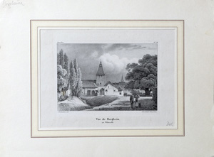 Alte Ansicht Bergheim bei Ribeauville Haute Rhin Vue de Bergheim, près Ribeauvillé., 1886