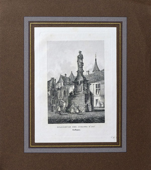 Alte Ansicht Rouen Frankreich BILDSÄULE DER JOHANNA D`ARC.  Zu Rouen., 1832