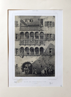 Alte Ansicht Colmar Ritterhaus MAISON DES CHEVALIERS DE St JEAN, 1863