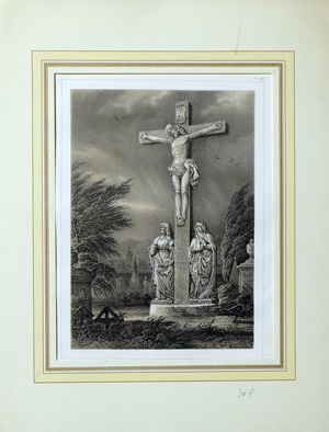 Alte Ansicht Colmar Friedhof Jesus -Skulptur CHRIST SUR LE CIMETIÈRE DE COLMAR, 1863