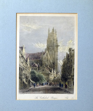 Alte Ansicht Brügge Kathedrale, Belgien The Cathedral, Bruges.,  1850