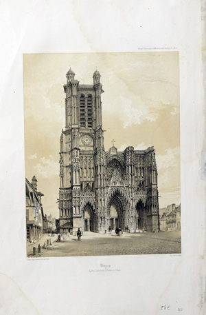 Alte Ansicht Kathedrale Troyes Frankreich Troyes *Eglise Cathédrale St Pierre et St Paul*, 1852