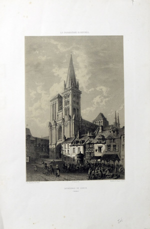Alte Ansicht Kathedrale Lisieux / Calvados Frankreich CATHEDRALE DE LISIEUX (Calvados), 1852
