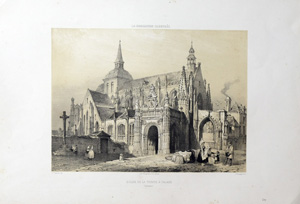 Alte Ansicht Falaise Calvados Frankreich, Kathedrale EGLISE DE LA TRINITÉ A FALAISE (Calvados), 1852