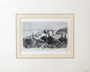 Alte Ansicht Griechenland Berg Athos, Kloster Fig. 94. Kloster Laura auf dem Athos.,  1870