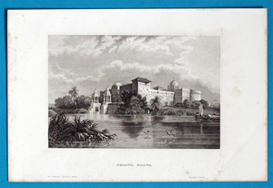 Alte Ansicht Indien Schloss Perawa Malwa PERAWA MALWA,  1850