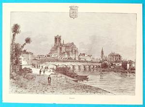 Alte Ansicht Auxerre Frankreich Auxerre.,  1880