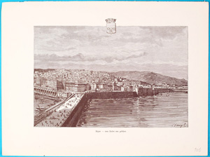 Alte Ansicht Algier Algerien, Hafen Algier - vom Hafen aus gesehen., 1890