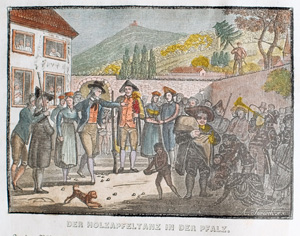 Alte Ansicht Pfalz, Holzapfeltanz HOLZAPFELTANZ IN DER PFALZ., 1836