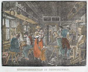 Alte Ansicht Schwarzwald Uhrenfabrikation Triberg UHRENFABRIKATION IM SCHWARZWALD., 1836