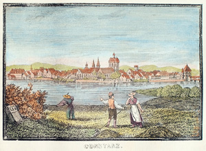 Alte Ansicht Konstanz am Bodensee CONSTANZ., 1836