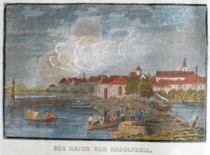 Alte Ansicht Radolfzell Hafen Bodensee DER HAFEN VON RADOLFZELL., 1836