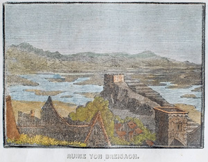 Alte Ansicht Breisach / Rhein, Ruine RUINE VON BREISACH., 1836