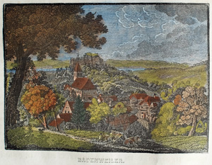 Alte Ansicht von Badenweiler / Baden / Schwarzwald BADENWEILER., 1836
