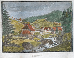 Alte Ansicht Triberg im Schwarzwald TRYBERG., 1836
