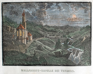 Alte Ansicht Triberg im Schwarzwald, Kapelle WALLFAHRTS-KAPELLE BEI TRYBERG, 1836