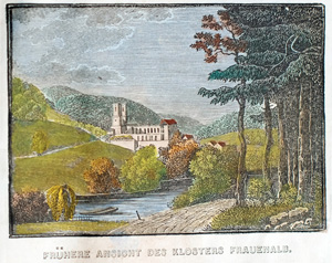 Alte Ansicht Kloster Frauenalb, Nähe Ettlingen Karlsruhe FRÜHERE ANSICHT DES KLOSTERS FRAUENALB., 1836