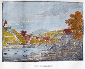 Alte Ansicht Weissenbach bei Baden-Baden Schwarzwald WEISSENBACH., 1836