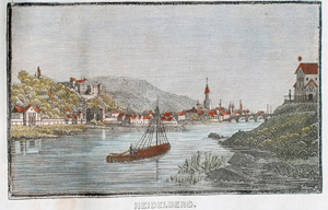 Alte Ansicht Heidelberg, Neckar HEIDELBERG, 1836