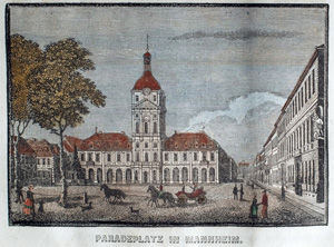 Alte Ansicht Mannheim, Paradeplatz PARADEPLATZ IN MANNHEIM, 1836