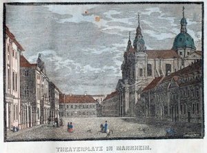 Alte Ansicht Mannheim, Theaterplatz THEATERPLATZ IN MANNHEIM, 1836