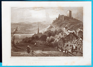 Alte Ansicht Burg Ruinen bei Keimburg / Harz RUINS OF KEIMBURG., 1832
