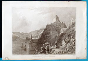 Alte Ansicht Braubach Rhein Burg BRAUBACH AND THE MARKSBURGH., 1832