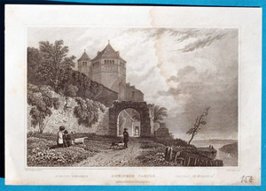 Alte Ansicht Burg Rheineck RHEINECK CASTLE., 1832