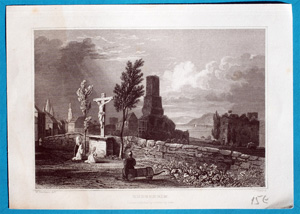 Alte Ansicht Rüdesheim, Denkmal RÜDESHEIM., 1832