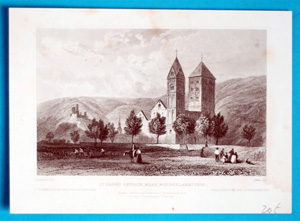 Alte Ansicht Niederlahnstein ST JOHN`S CHURCH, NEAR NIEDERLAHNSTEIN., 1832