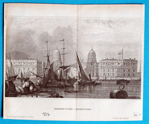 Alte Ansicht London Greenwich Hospital GREENWICH HOSPITAL,  1837