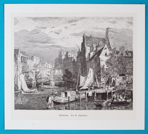 Alte Ansicht Rotterdam Holland, Boote Rotterdam. Von G. Schönleber.,  1890