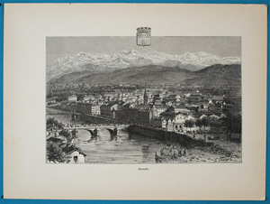 Alte Ansicht Grenoble France Grenoble.,  1885