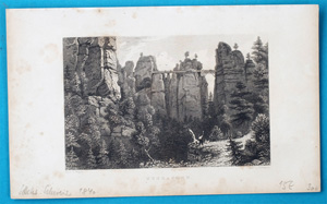 Alte Ansicht Elbsandsteingebirge / Sachsen, Burg Neurathen NEURATHEN.,  1835
