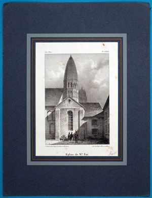 Alte Ansicht Selestat Hochrhein Eglise de St. Foi, Sélestat.,  1835