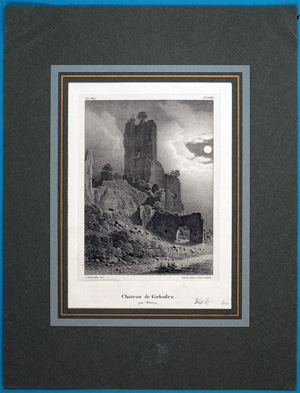 Alte Ansicht Burgruine Girbaden Vogesen Chateau de Girbaden,,  1835
