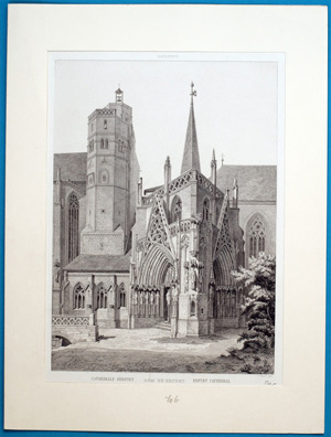 Alte Ansicht Erfurt Kathedrale CATHÈDRALE D`ERFURT, 1835