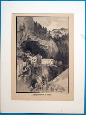 Das Höhlenschloss Lueg bei Adelsberg. Das Höhlenschloss Lueg bei Adelsberg.,  1835
